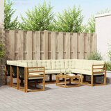  Set vanjskih sofa 10 pcs Prirodna i krem Čvrsto drvo akacije | shoptok.hr