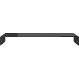 vidaXL Stalak za TV /Monitor Prozirno Staklo Crni 110x30x13 cm | shoptok.hr