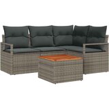  Sjedeća garnitura za vrt 5 kom. Siva poliratan 177 x 122 x 69 cm | Shoptok.si