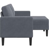 SOFA 2-sjed s ležaljkom u obliku slova L tamnosiva 125cm baršun | shoptok.hr