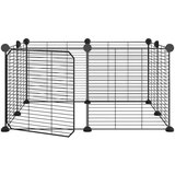 Kavez za ljubimce s 8 panela i vratima crni 35 x 35 cm čelični | shoptok.hr