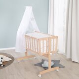 Roba Zibelka iz masivne bukve na koleščkih/z ogrodjem za baldahin 40x90 cm v naravni barvi – | Shoptok.si