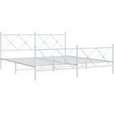  Metalni okvir kreveta uzglavlje i podnožje bijeli 183x213 cm | shoptok.hr