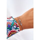 Kesi Bracelet with safety pin with zircons silver Cijene