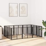  Vrata za pse 10 pcs Crna 60 x 60 cm Cinkani čelik | Shoptok.si