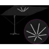  Cantilever Roma Parasol s LED-ima - Crna 286 x 285 x 270 cm Aluminij | shoptok.hr