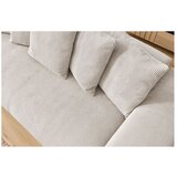 Bobochic Paris Kremno bela sedežna garnitura iz rebrastega žameta 280 cm Voltaire – | Shoptok.si