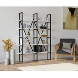 Woody Fashion Polica 126x160x26cm Belo-Crna Cene