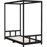  Okvir za dječji krevet crni 90 x 190 cm od masivne borovine | shoptok.hr