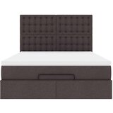 vidaXL Otomanski posteljni okvir z vzmetnico rjav 140x200 cm blago | Shoptok.si