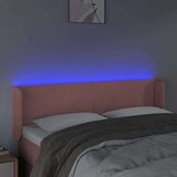 vidaXL LED posteljno vzglavje roza 147x16x78/88 cm žamet | Shoptok.si