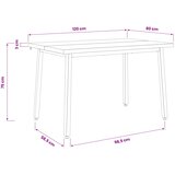  120 x 80 x 75 cm Čvrsto drvo akacije Tamno smeđa i bijela | shoptok.hr