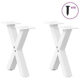  Noge za klubsko mizico v obliki črke X, 2 kosa, bele, 30 x (30-31) cm, jeklo | Shoptok.si