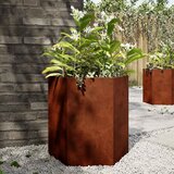  Vrtne sadilice 2 kom šesterokutna 46x40x45 m vremenski čelik | shoptok.hr