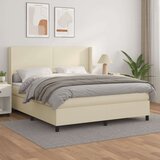  Krevet s oprugama i madracem krem 160x200 cm od umjetne kože | shoptok.hr