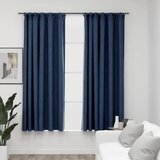  Zavjese za zamračivanje s kukama 2 kom plave 140 x 175 cm | shoptok.hr