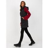 Fashion Hunters Black long down vest with quilting Cene
