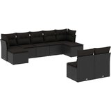  9-dijelni set vrtnih sofa s jastucima crni od poliratana | shoptok.hr