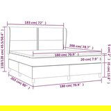  Box spring postelja z vzmetnico temno siva 180x200 cm blago, (20902506) | Shoptok.si