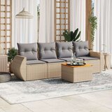 vidaXL 5-dijelni vrtni set sofa s jastucima bež od poliratana | shoptok.hr
