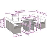  Vrtna sedežna garnitura 10 pcs siva in mornarsko modra, (5000133419) | Shoptok.si