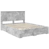  Konstrukcija postelje z vzglavjem Betonsko siva 150 x 200 cm, (5000103228) | Shoptok.si