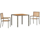  Vrtni set za objed 3 pcs Siva i smeđa poliratan | shoptok.hr