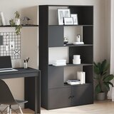 The Living Store Knjižna omara črna 100x36x189 cm inženirski les - Knjižna Omara, (21437208) Cene