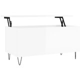  The Living Store Klubska mizica visok sijaj bela 90x44,5x45 cm inženirski les - Klubska Mizica, (21444886) | Shoptok.si