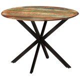 vidaXL Blagovaonski stol Ø 110x78 cm masivno obnovljeno drvo i čelik | shoptok.hr
