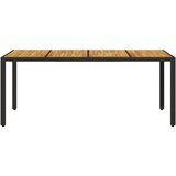  Vrtni stol s pločom od drva bagrema crni 190x90x75cm poliratana | Eponuda.com
