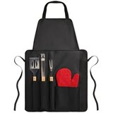 Set za roštilj s pregačom, 3 dijela pribora i rukavicom | shoptok.hr