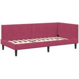 vidaXL Kotna postelja vinsko rdeča 90 x 200 cm Samet in sodobno leseno | Shoptok.si
