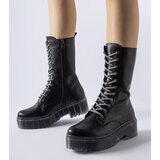 Gemre Black high insulated leather boots Middletown | Shoptok.si