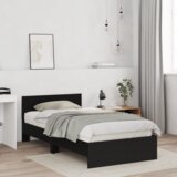 vidaXL Okvir kreveta s uzglavljem Crna 100 x 200 cm Konstruirano drvo | shoptok.hr