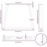  Noge blagovaonskog stola V-oblika 2 kom antracit 80x(72-73 3)cm | shoptok.hr