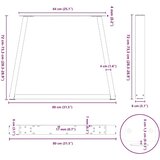  Noge za jedilno mizo v obliki črke V 2 kosa antracit 80 x (72-73,3) cm jeklo, (22123443) | Shoptok.si