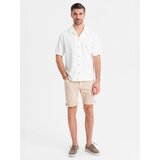 Ombre Men's denim classic shorts with rolled up leg - cream | shoptok.hr
