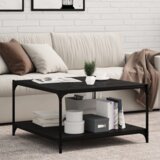  Polica za Knjige s policom 4 pcs Crna 100 x 40 x 1.5 cm Iverica | shoptok.hr