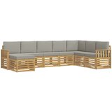  Set vanjskih sofa 8 kom. Bijela i svijetlosiva Poliester | Shoptok.si