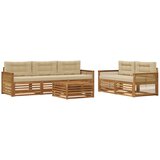 vidaXL Zunanja garnitura za sedenje z blazino 6 pcs Naravna in bež, (5000281409) | Shoptok.si