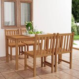  Vrtni blagovaonski set od 5 dijelova 140 x 80 cm masivno tikovino drvo | shoptok.hr