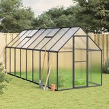 The Living Store Rastlinjak z okvirjem antracit 445x169x195 cm aluminij - Rastlinjak, (21618288) Cene
