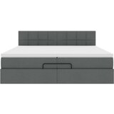 vidaXL Otomanski posteljni okvir z vzmetnicami siv 200x200 cm blago | Shoptok.si