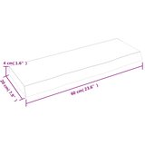  Zidna polica svjetlosmeđa 60 x 20 x 4 cm od obrađene hrastovine | shoptok.hr
