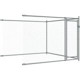  Pasji boks z vrati siv 6x2x1,5 m pocinkano jeklo | Shoptok.si