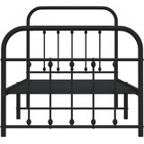  Metalni okvir kreveta uzglavlje i podnožje crni 90x190 cm | Eponuda.com