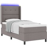  Box Spring postelja z vzmetnico in LED v taupe barvi, 80x200 cm tkanina, (22050987) | Shoptok.si