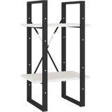 Maison Chic Knjižna omara - Knjižni regal 2-nadstropna bela 40x30x70 cm trdna borovina, (21725430) Cene