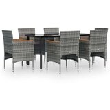  7-dijelni vrtni blagovaonski set s jastucima sivo-crni | shoptok.hr